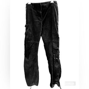 INC Velvet cargo pants rich black color